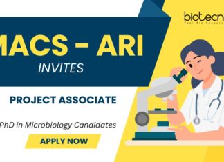 Project Associate Job at MACS – ARI | Apply Now for the Microbiology Project MACS Agrakar Institute Pune Project Associate Job