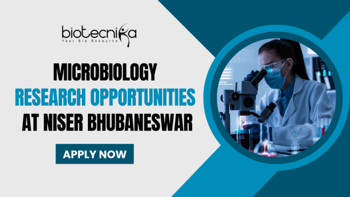 Microbiology Research Opportunities at NISER Bhubaneswar - Government Research Vacancy in India - Apply Now