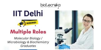 Molecular Biology Jobs at Delhi - IIT Delhi Careers | Apply Now