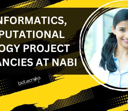 MSc Bioinformatics & Comp Bio Job Vacancies at NABI