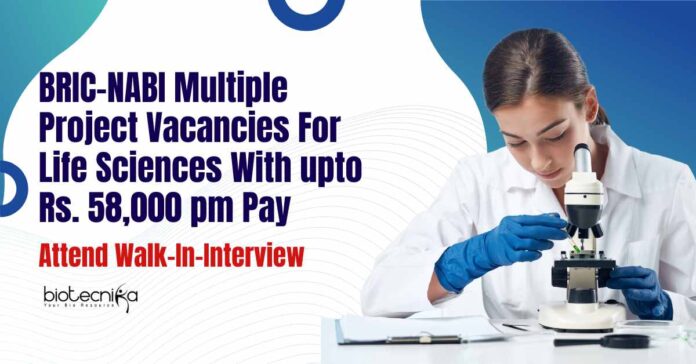 MSc & PhD Life Sciences Vacancies at NABI - Attend Walk-In