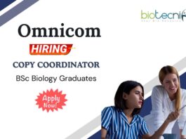 Omnicom Hiring Copy Coordinator Role | BSc Biology Graduates Can Apply 
