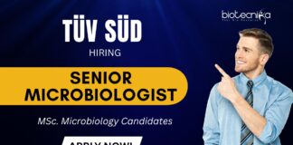 Openings for MSc Microbiology Jobs Apply for Senior Microbiologist Role at TUV SUD Careers