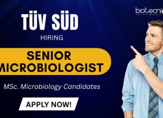 Openings for MSc Microbiology Jobs | Apply for Senior Microbiologist Role at TUV SUD Careers Openings for MSc Microbiology Jobs Apply for Senior Microbiologist Role at TUV SUD Careers