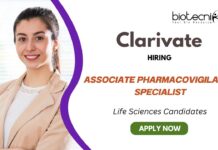 Openings for PV Jobs Apply for Associate Pharmacovigilance Specialist Role at Clarivate Careers