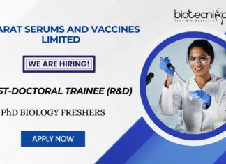 PhD Opportunities at Bharat Serums and Vaccines Limited | Post-doctoral Trainee (R&D) Role PhD Opportunities at Bharat Serums and Vaccines Limited Post-doctoral Trainee (R&D) Role