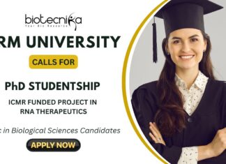 PhD Position in RNA Therapeutics at SRM University | MSc Biological Sciences Apply Now PhD Position in RNA Therapeutics at SRM University Apply Now to work in ICMR-funded Project!