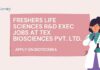 Freshers Life Sciences R&D Exec Jobs