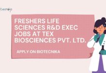 Freshers Life Sciences R&D Exec Jobs