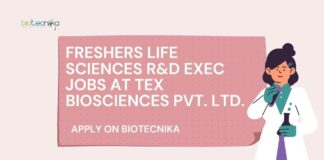 Freshers Life Sciences R&D Exec Jobs