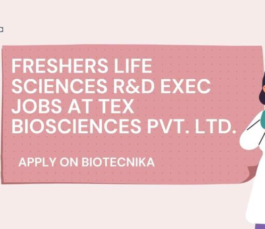 Freshers Life Sciences R&D Exec Jobs