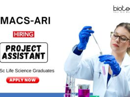 Project Assistant Job at MACS-ARI BSc Life Science Graduates Apply Online