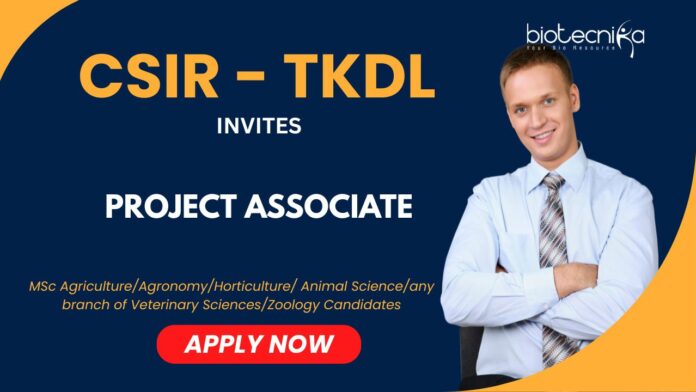 Project Associate Job at CSIR-TKDL Unit - Apply for the R&D Jobs