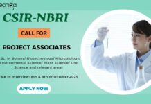 esearch Jobs at CSIR NBRI: Calls for Application for the position of Project Associates - Apply Now