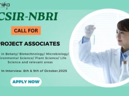 esearch Jobs at CSIR NBRI: Calls for Application for the position of Project Associates - Apply Now