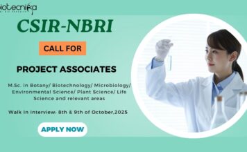 esearch Jobs at CSIR NBRI: Calls for Application for the position of Project Associates - Apply Now