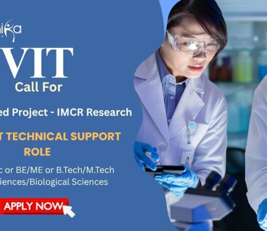 Project Technical Support Job at VIT – Apply Now for the ICMR Phage Research
