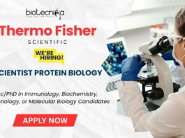 Protein Biology Job at Thermo Fisher Scientific Click here to Apply Now for Scientist Role