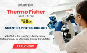 Protein Biology Job at Thermo Fisher Scientific Click here to Apply Now for Scientist Role