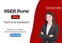 IISER Pune Recruitment 2025, for Technical Assistant Role. Bachelor's in Biology and Teaching experience, Attend the Walk-in Interview.