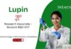 Research Associate Job at Lupin. Masters in Biotechnology or Biochemistry Candidates, Apply Now for R&D jobs & Biotech jobs.