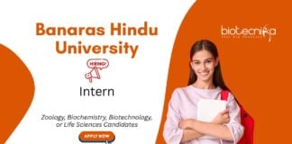 Internship for Biotechnology Students at Banaras Hindu University, Banaras. Zoology Internship. Life Sciences candidates, Apply Now.