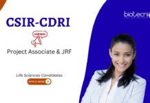 Biotechnology Jobs at CSIR-CDRI. Project Associate & JRF positions in Life Sciences and Biochemistry. Walk-in Interview