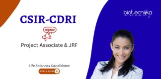 Biotechnology Jobs at CSIR-CDRI. Project Associate & JRF positions in Life Sciences and Biochemistry. Walk-in Interview