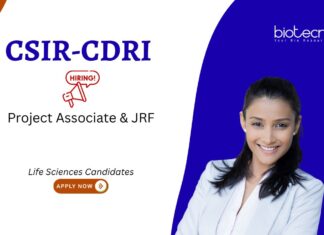 Biotechnology Jobs at CSIR-CDRI. Project Associate & JRF positions in Life Sciences and Biochemistry. Walk-in Interview