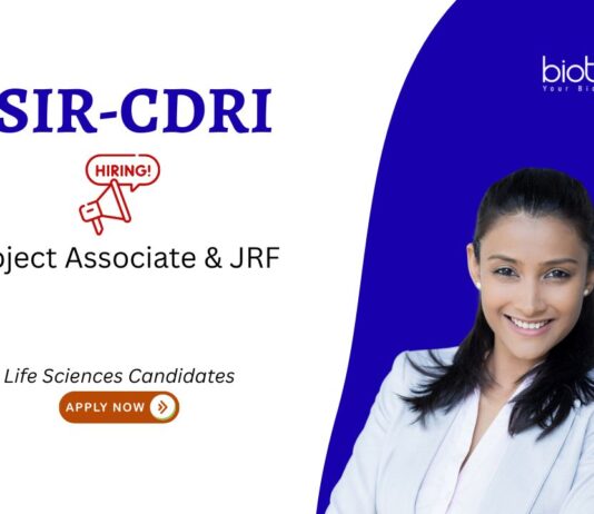 Biotechnology Jobs at CSIR-CDRI. Project Associate & JRF positions in Life Sciences and Biochemistry. Walk-in Interview