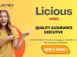 QA Job at Licious Apply Now to unlock your Food Safety Career!
