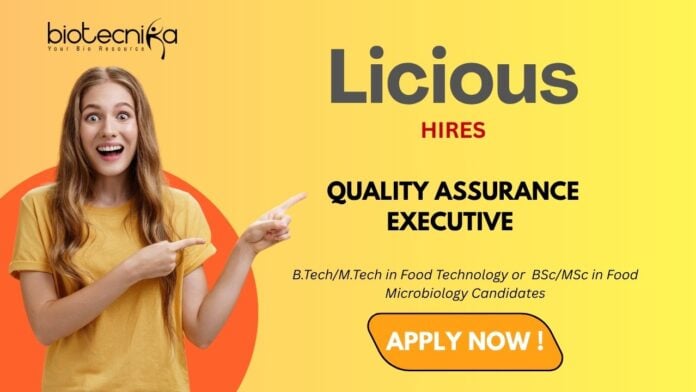 QA Job at Licious Apply Now to unlock your Food Safety Career!