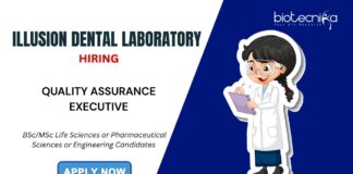 Quality Assurance Executive Job for Life Science Candidates Apply Now at Illusion Dental Laboratory!