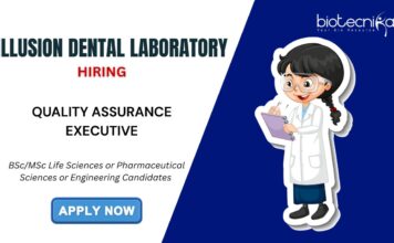Quality Assurance Executive Job for Life Science Candidates Apply Now at Illusion Dental Laboratory!