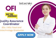 OFI Hiring for Customer Service - Quality Assurance Coordinator Role in Bangalore | BSc / MSc Food and Biotechnology Graduates Apply