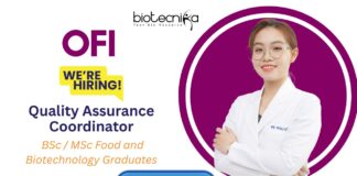 OFI Hiring for Customer Service - Quality Assurance Coordinator Role in Bangalore | BSc / MSc Food and Biotechnology Graduates Apply