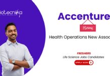Life Science Jobs for Freshers at Accenture. Health Operations New Associate Role. Healthcare Management jobs and Life Sciences careers