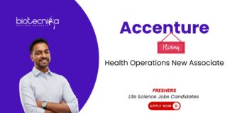 Life Science Jobs for Freshers at Accenture. Health Operations New Associate Role. Healthcare Management jobs and Life Sciences careers
