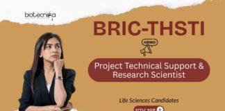 Research Jobs at BRIC-THSTI. Project Technical Support & Research Scientist Positions. Life Sciences Candidates, Apply Now.