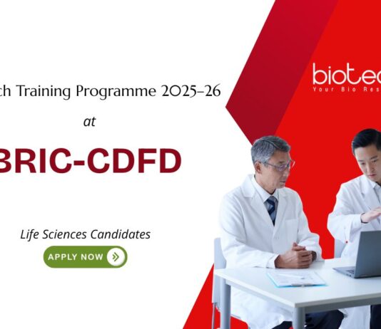 Research Programme at BRIC-CDFD 2025–26. Dissertation-based research training in Life Sciences & Biotechnology. Apply Now