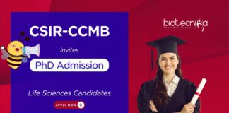 PhD Admission at CSIR-CCMB, in Hyderabad under AcSIR. Research areas include molecular biology, genetics, bioinformatics & more.
