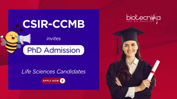 PhD Admission at CSIR-CCMB, in Hyderabad under AcSIR. Research areas include molecular biology, genetics, bioinformatics & more.