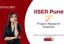 Life Science Job Vacancy at IISER Pune, for Project Research Scientist Position. Life Sciences &Biological Science vacancies.