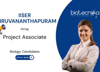 Biology Jobs at IISER Thiruvananthapuram, in DBT-funded plant biology research. Candidates interested in Computational Modeling, Apply Now