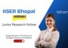 IISER Bhopal Recruitment For Junior Research Fellow Position. Life Sciences job for postgraduates with Biotechnology expertise.