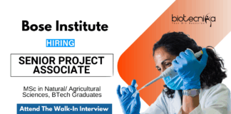Research Job at Bose Institute | Msc Agricultural Science Graduates Attend the Walk-In Interview