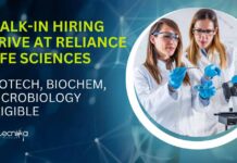 Walk-in Hiring Drive at Reliance Life Sciences