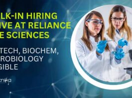 Walk-in Hiring Drive at Reliance Life Sciences