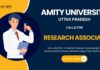 Research Associate Position for an MoES-funded project – Apply Now at Amity Noida Careers!