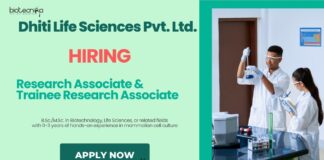 Research Associate Jobs: Dhiti Life Sciences Pvt. Ltd. is Hiring Freshers - Apply Now
